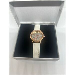 Hello Kitty Pink Watch Rose Gold Tone Crystal Bezel w/ Box NEW